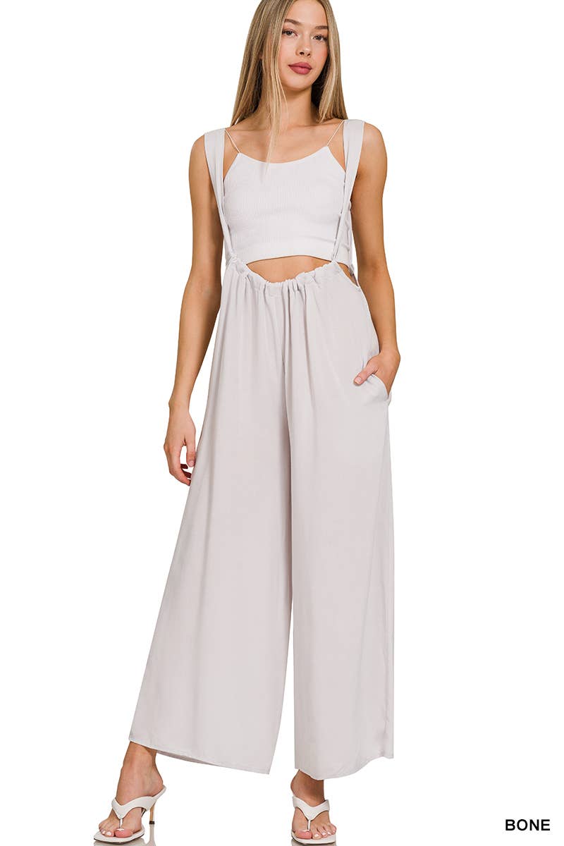 42POPS - Wholesale Jumpsuit - Women's - `.Tie Back Suspender Jumpsuit w/ Pockets19