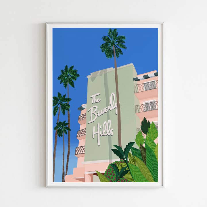 Beverly Hills Hotel Poster auf hochwertigem Recyclingpapier für den Großhandel von Endless Summer Posters