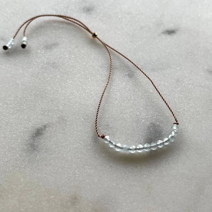 Soulsilk - Wholesale Beaded Bracelet - Aquamarine Bracelet- Courage1