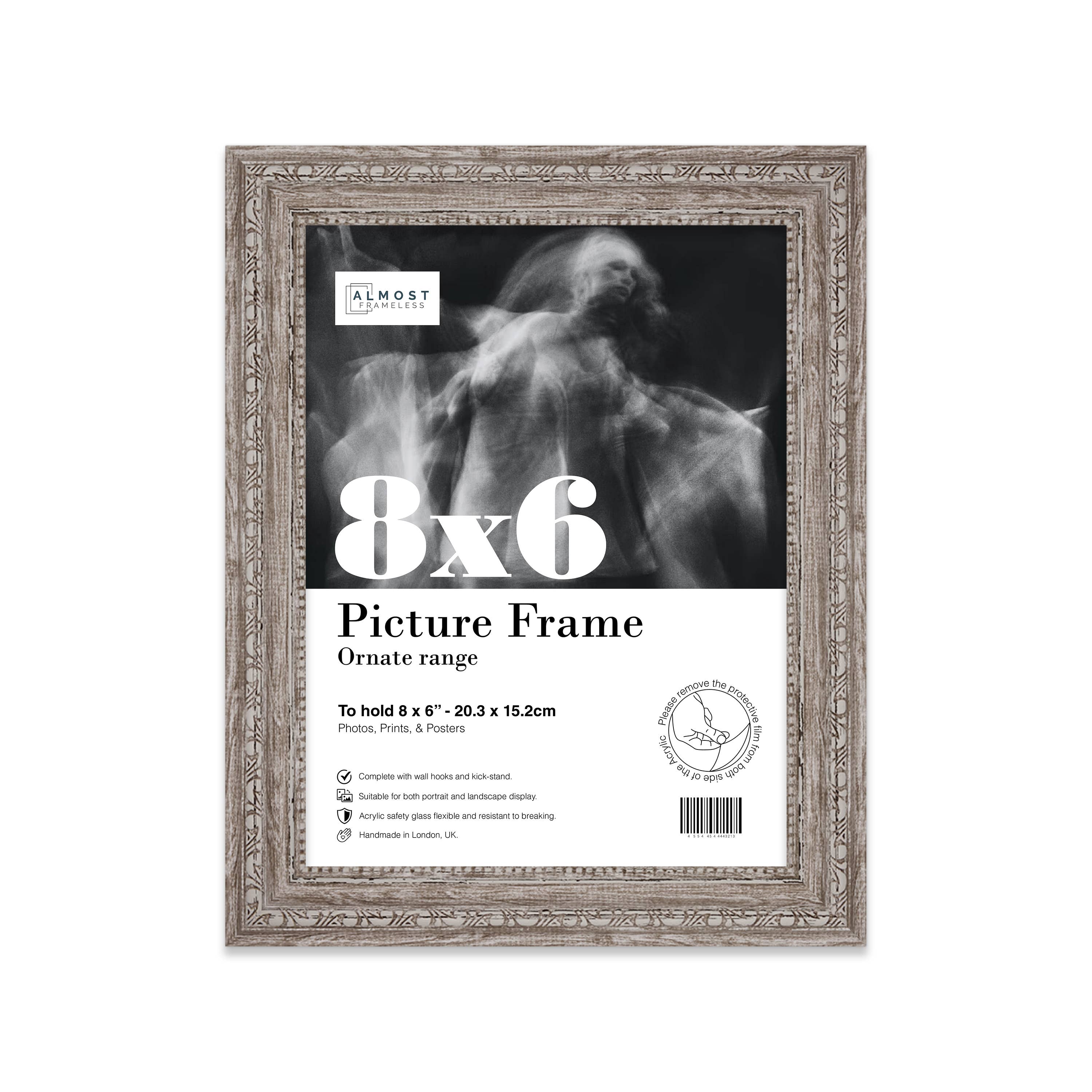 8x6 Walnut Ornate Picture Frame 8"x6" for wholesale on Faire0