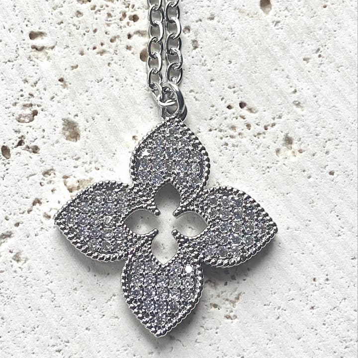 VB&CO Designs Handmade Jewelry - Wholesale Pendant/Charm Necklace - Quatrefoil clover designer trendy jewelry boutique style