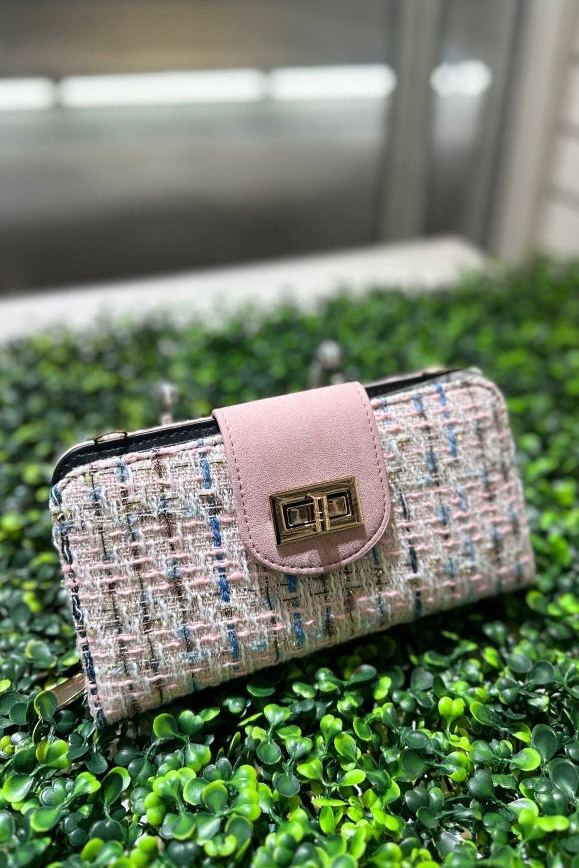 MiMi Wholesale - Vente Sac à bandoulière – femme - Portefeuille à bandoulière TW041 en tweed Turn Lock5