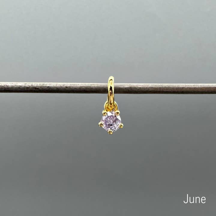 Something Silver - Vente Breloques/médailles personnalisées - Charms Mini Ronds en Or avec Pierre de Naissance5