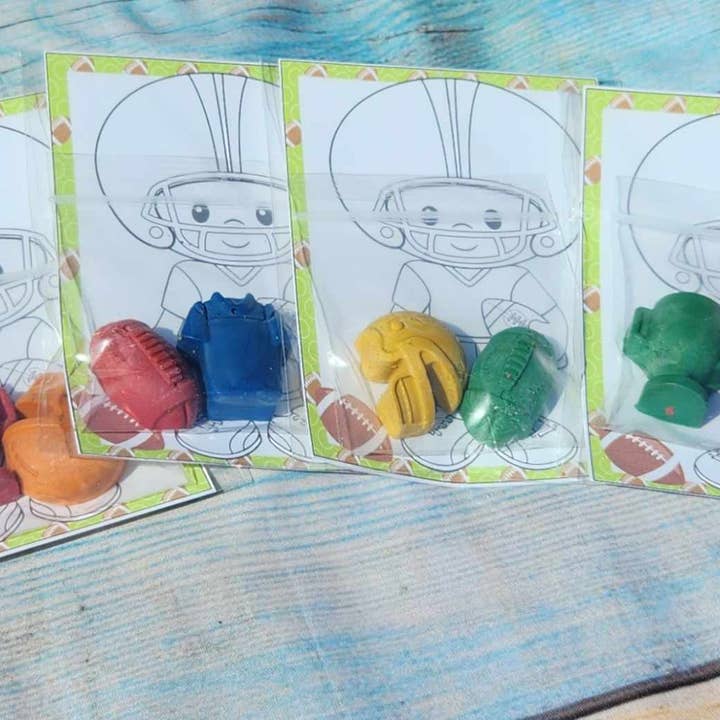 Snazzy Crayons - Wholesale Party Favor - Football Crayons and Coloring Cards | Party Favors