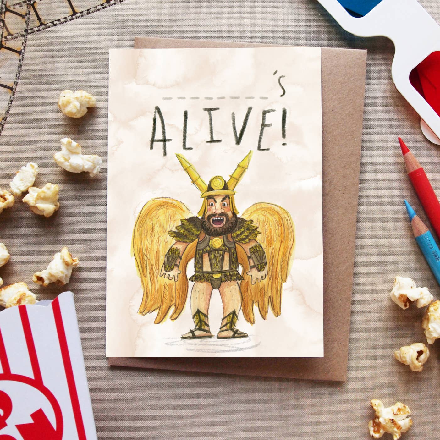 The Grey Earl – Engroshandel Hverdagshilsen kort – ______'s I LIVE! - Flash Gordon retro vintage filmkort1