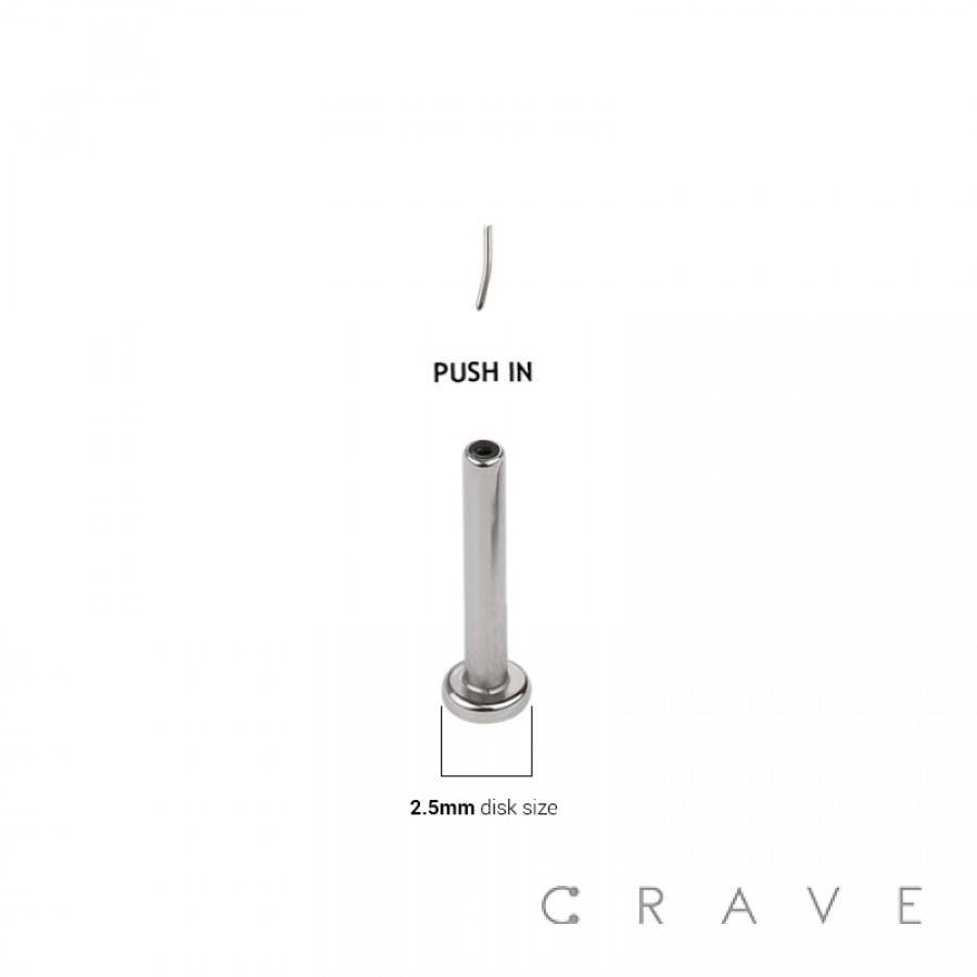 CRAVE - Venta al por mayor Pendientes de botón/aretes de poste - DISCO DE 2,5 MM DE TITANIO DE GRADO IMPLANTE CON GARRA Y ROSCA DE EMPUJE1