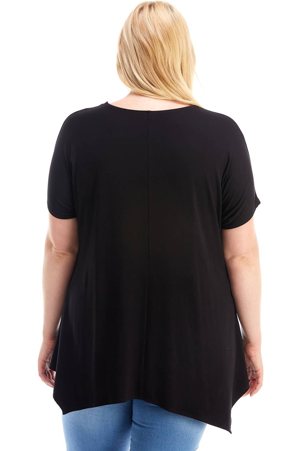 Azules Clothing - Wholesale Tunic - Women's - ATP-2307RSX Plus Size Asymmetric Short Sleeve Tunic30