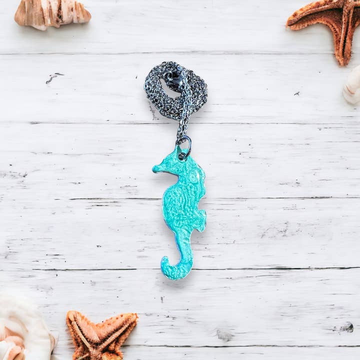 Three Dandelion Wishes - Wholesale Pendant/Charm Necklace - Hand Painted Seahorse Necklace11
