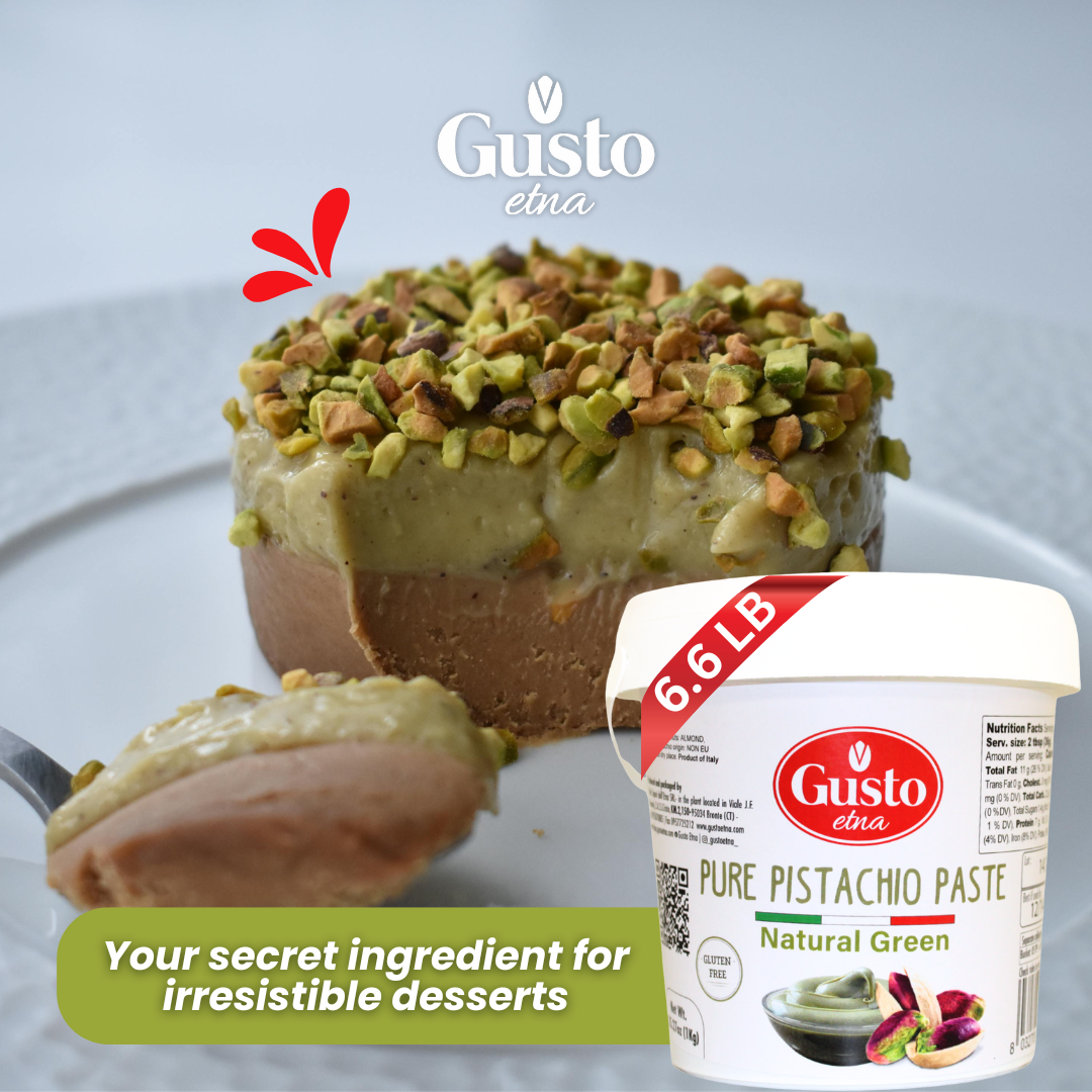 Wholesale Italian Food - Wholesale Nut Butter - PREORDER Ships in early February 2026 -  Gusto Etna Pure Pistachio Paste 3kg (6.6 lb) Tub – 100% Pistachios, Unsweetened Italian Pistachio Butter, Professional Use4