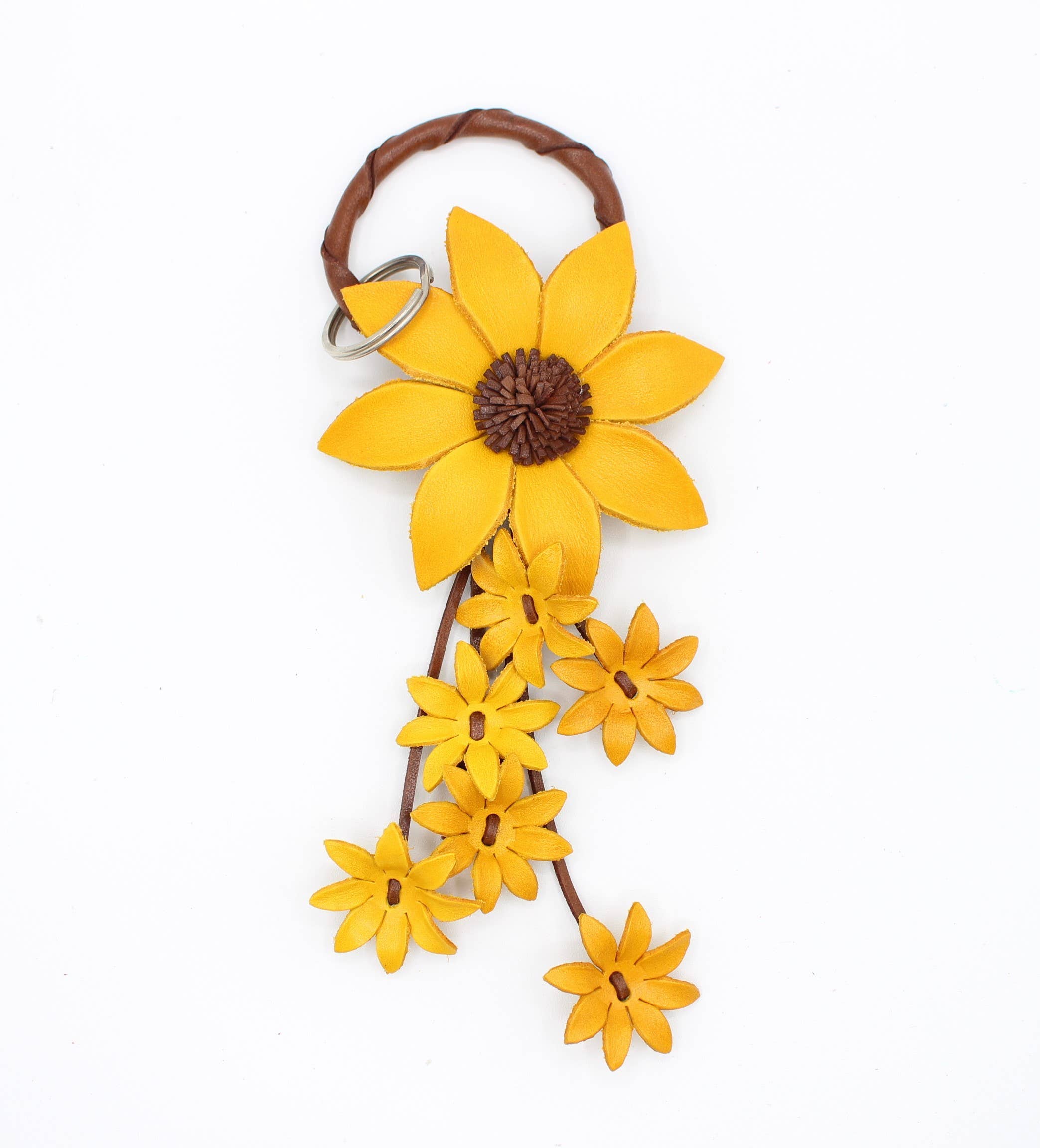 Sunflower Handmade leather inc - Wholesale Keychain - Women's - kc006 leather daisy flower keychain bag charm19