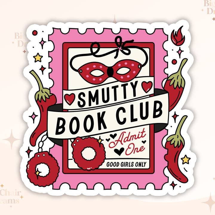 Autocollant Smutty Book Club - Smutty Books - Autocollants holographiques pour la vente par Big Chair Dreams