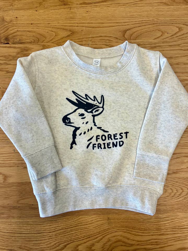 Felpa Girocollo per Bambini con Renna / Alce Amico della Foresta per la vendita all'ingrosso da parte di Buffalo Mountain Print + Supply