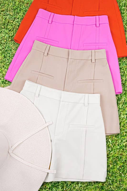 La Miel - Vente Short – femme - HCP4223-Short trapèze classique taille haute à taille haute20