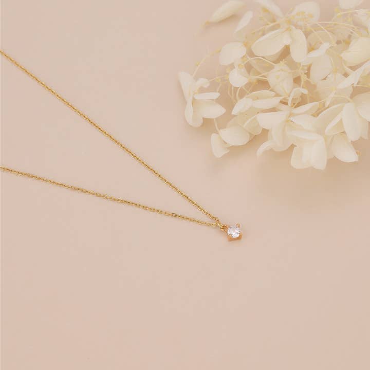 Melange Blanc - Wholesale Pendant/Charm Necklace - N017 solitaire pendant necklace, single diamond necklace5