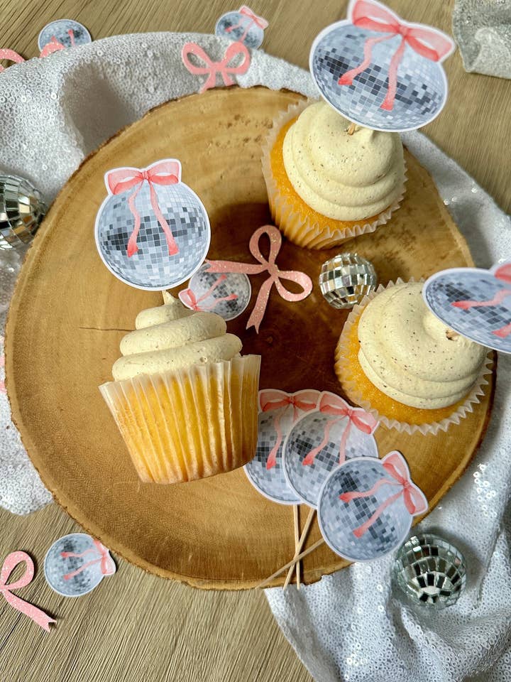 CUPCAKE-TOPPER MIT DISCOKUGEL für den Großhandel von The Haus of Holly