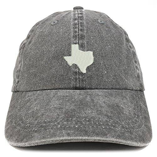 Trendy Apparel Shop - Wholesale Baseball Cap - Unisex - Texas State Map Embroidered Washed Cotton Adjustable Cap0