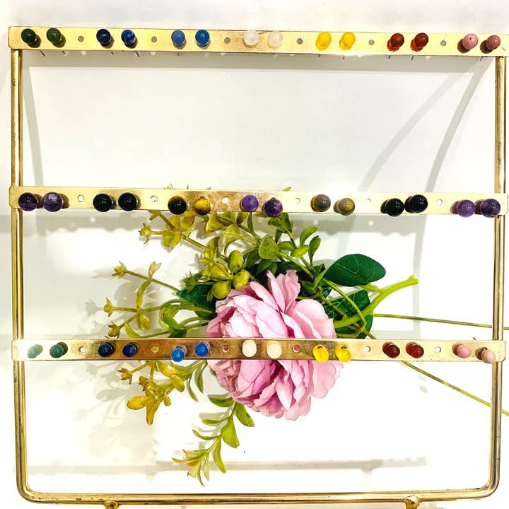 Sei Heki Studs ~ Stainless Steel Stud EARRINGS with natural stones for wholesale by Atisha Spiritual Shop