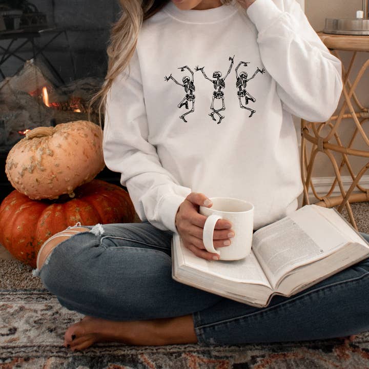 Unisex Organic Skeleton Trio Crewneck Sweatshirt for wholesale by Talibri