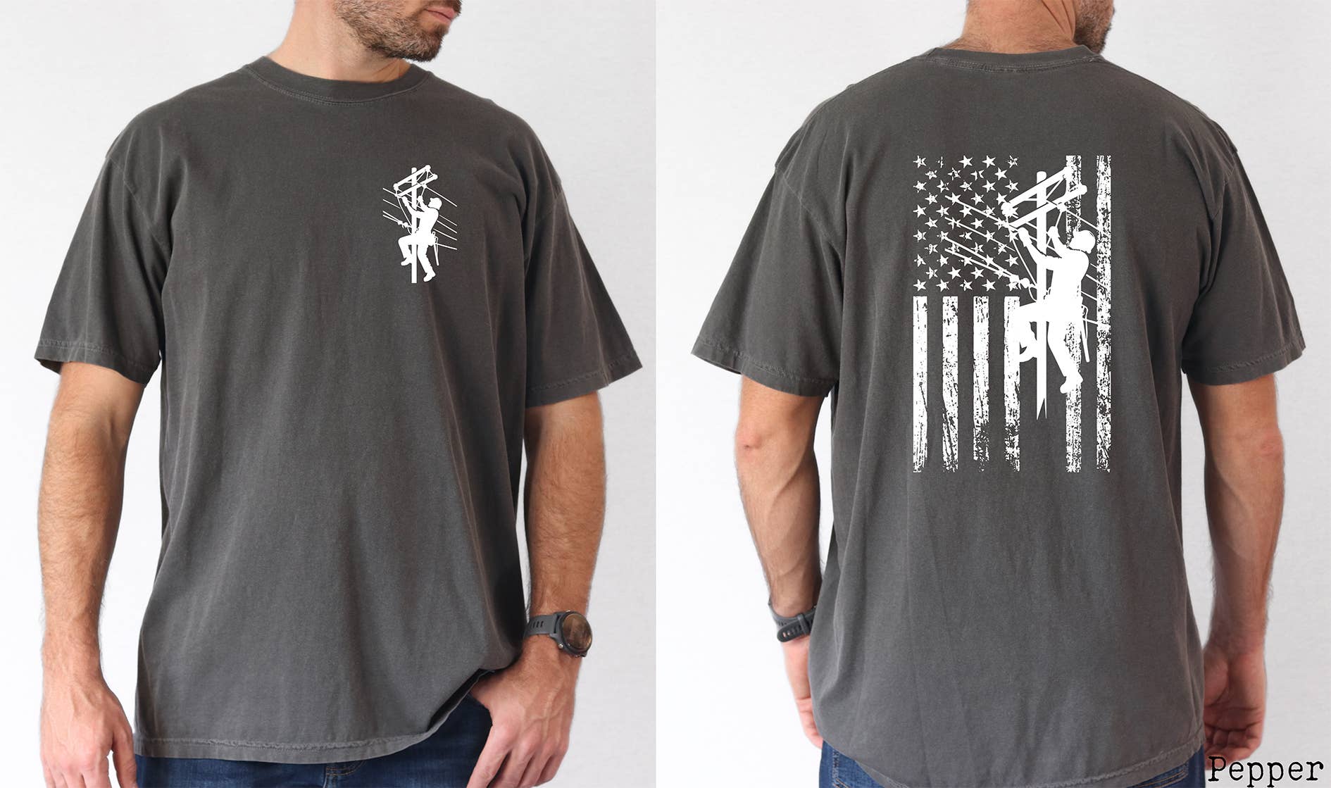 Custom T Story – Engroshandel T-shirt med print - Dame – Comfort Colors, Linjemands T-shirt, Elektriker T-shirt, Linjearbejder1