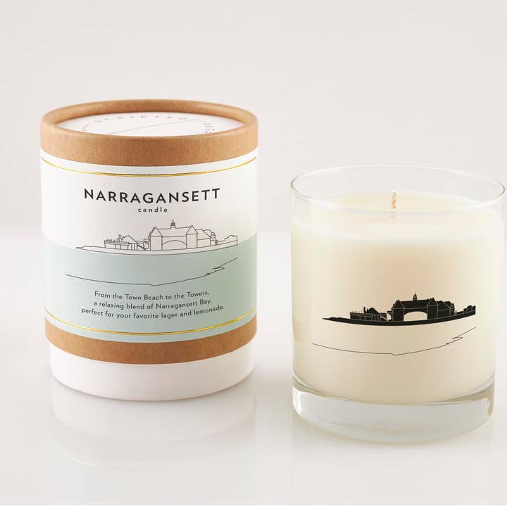 Narragansett Rhode Island Soy Candle in Drinking Glass for wholesale by Scripted Fragrance