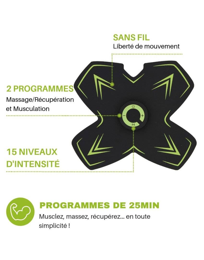 Noir Vert Elecfree Abdominals - Wireless Electro Stimulation for wholesale on Faire5