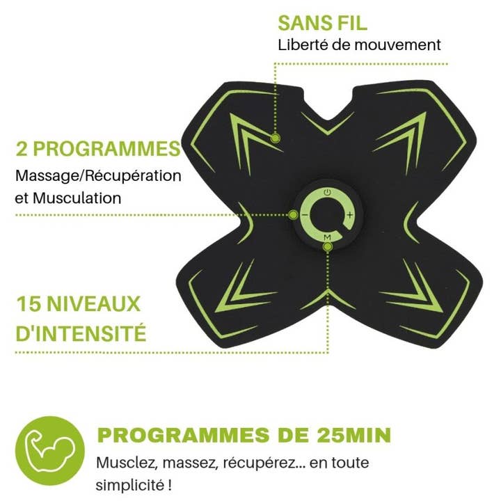 Noir Vert Elecfree Abdominals - Wireless Electro Stimulation for wholesale on Faire5