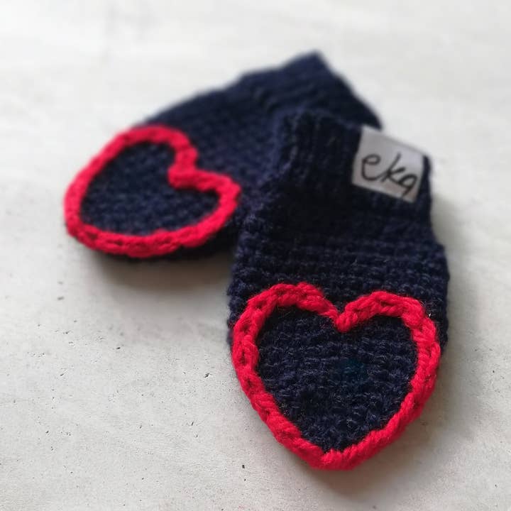 Luvas com ponta de coração - bebê por atacado de EKA