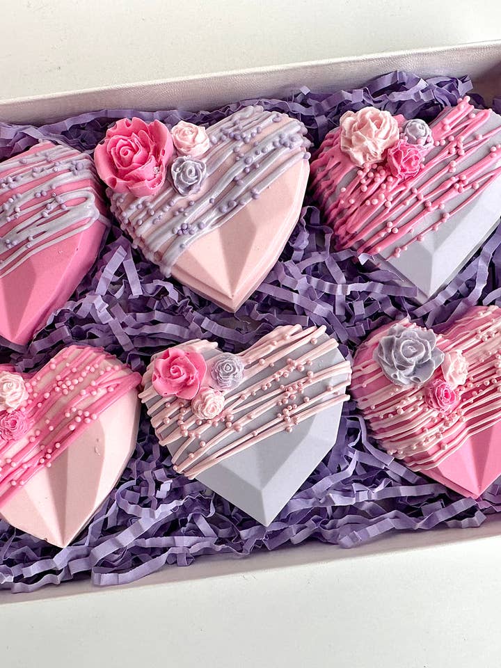 Solid Chocolate Hearts Gift Box for wholesale by Delightful Chocolates