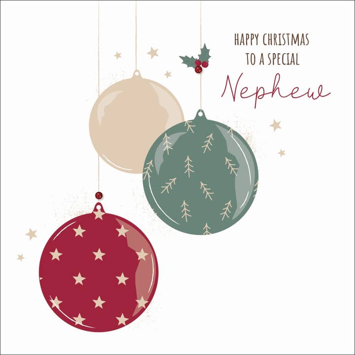 God jul till en speciell brorson, handgjord för wholesale av The Handcrafted Card Company