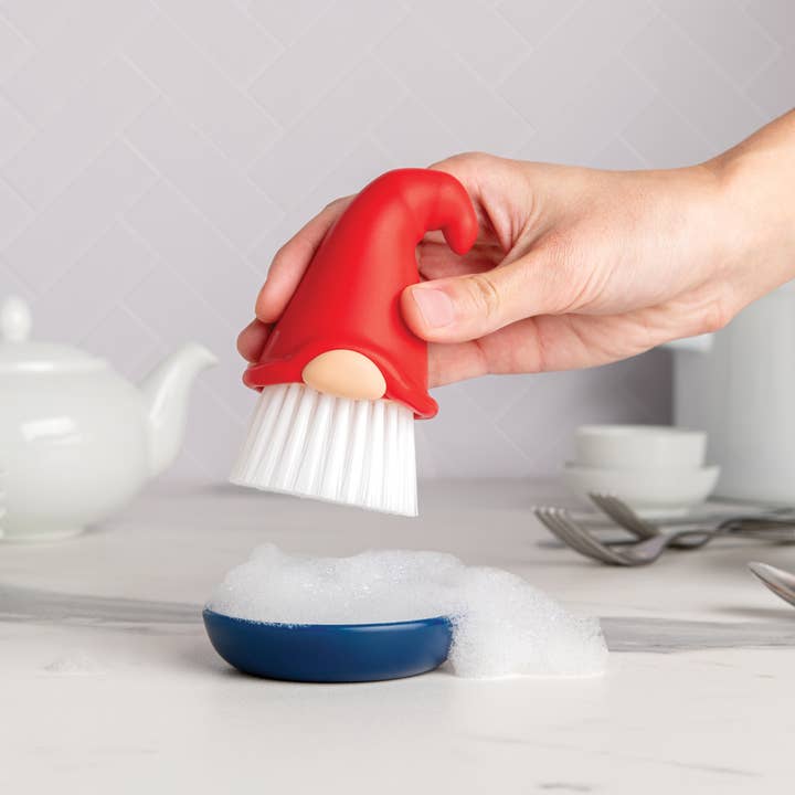 OTOTO - Wholesale Cleaning Brush - Beardy Gnome Dish Scrub Brush - Kitchen Gifts1