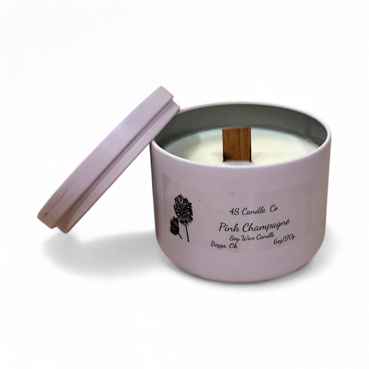 4S Candle Co - Wholesale Jar/Filled Candle - Tin Soy Wax Candle (Variety of Colors)3