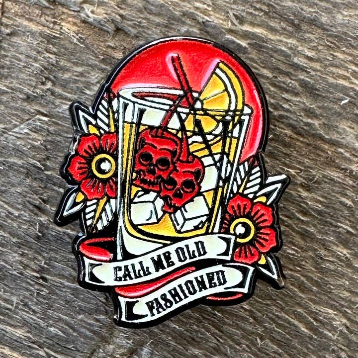 Call Me Old Fashioned Enamel Pin for wholesale by Midwest Apparel