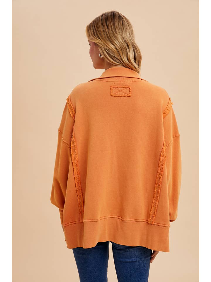In Loom - Wholesale Sweatshirt - Women's - VINTAGE WASHED TERRY POLO PULLOVER