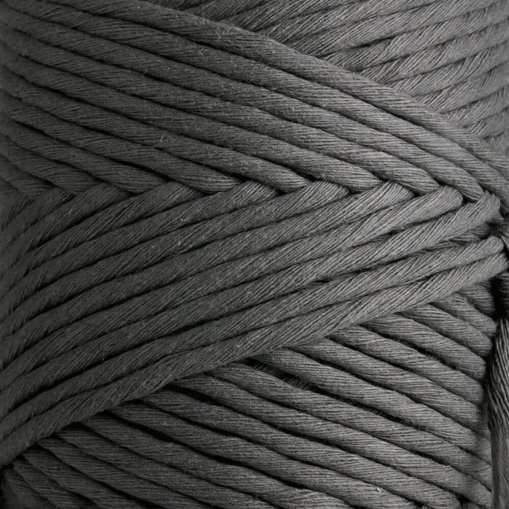 MB Cordas - Wholesale Craft Supplies - 3MM Single Twisted 500g Macrame Cotton Cord DARK GREY 140m Macrame String 1 PLY Craft Rope3
