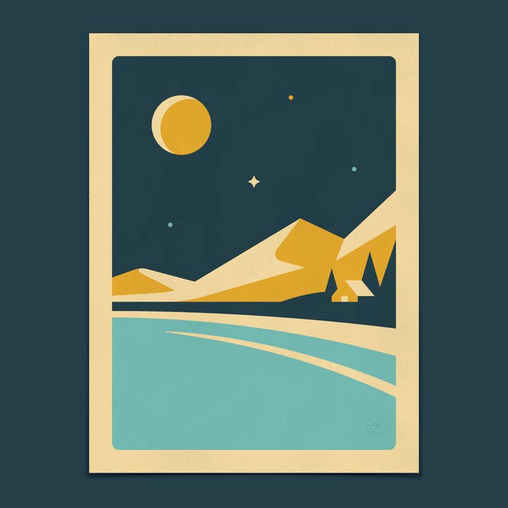 Horizons: Mountains - Tre-farvet serigrafi for engroshandel hos DKNG Studios