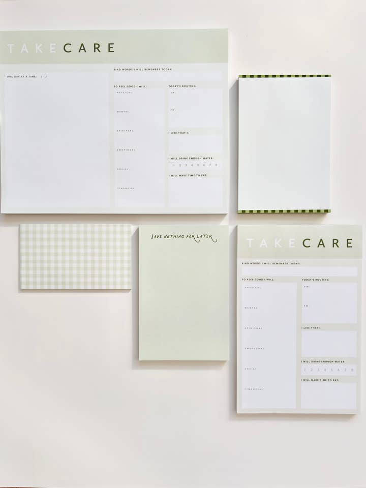 Take Care Notepad (Large) for wholesale by coux coux creative