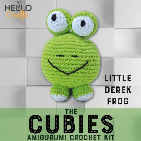 Creative World of Crafts – wholesale Knitting/Crochet Supplies – Knitty Critters - Cubies - Little Derek Frog