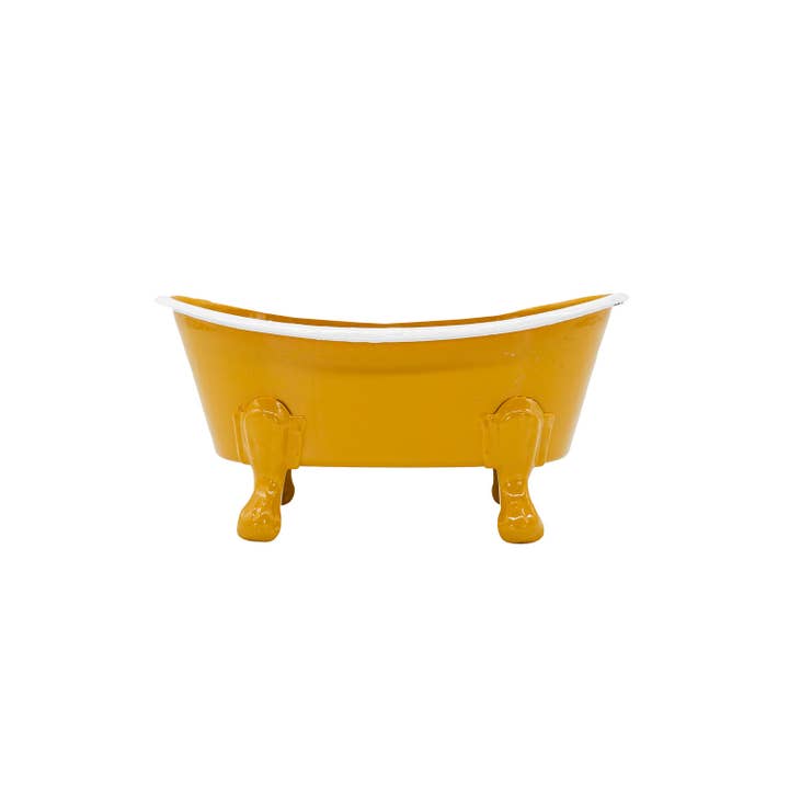 Foreside Home & Garden - Wholesale Bath Soap Dish - Mustard Enamel Bathtub Metal Soap Dish