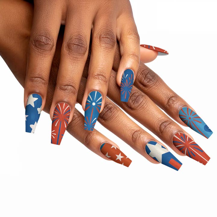 FYNE BODY - Wholesale Press-on/fake nails - Glitter Beam 4th of July Press-On Nails35