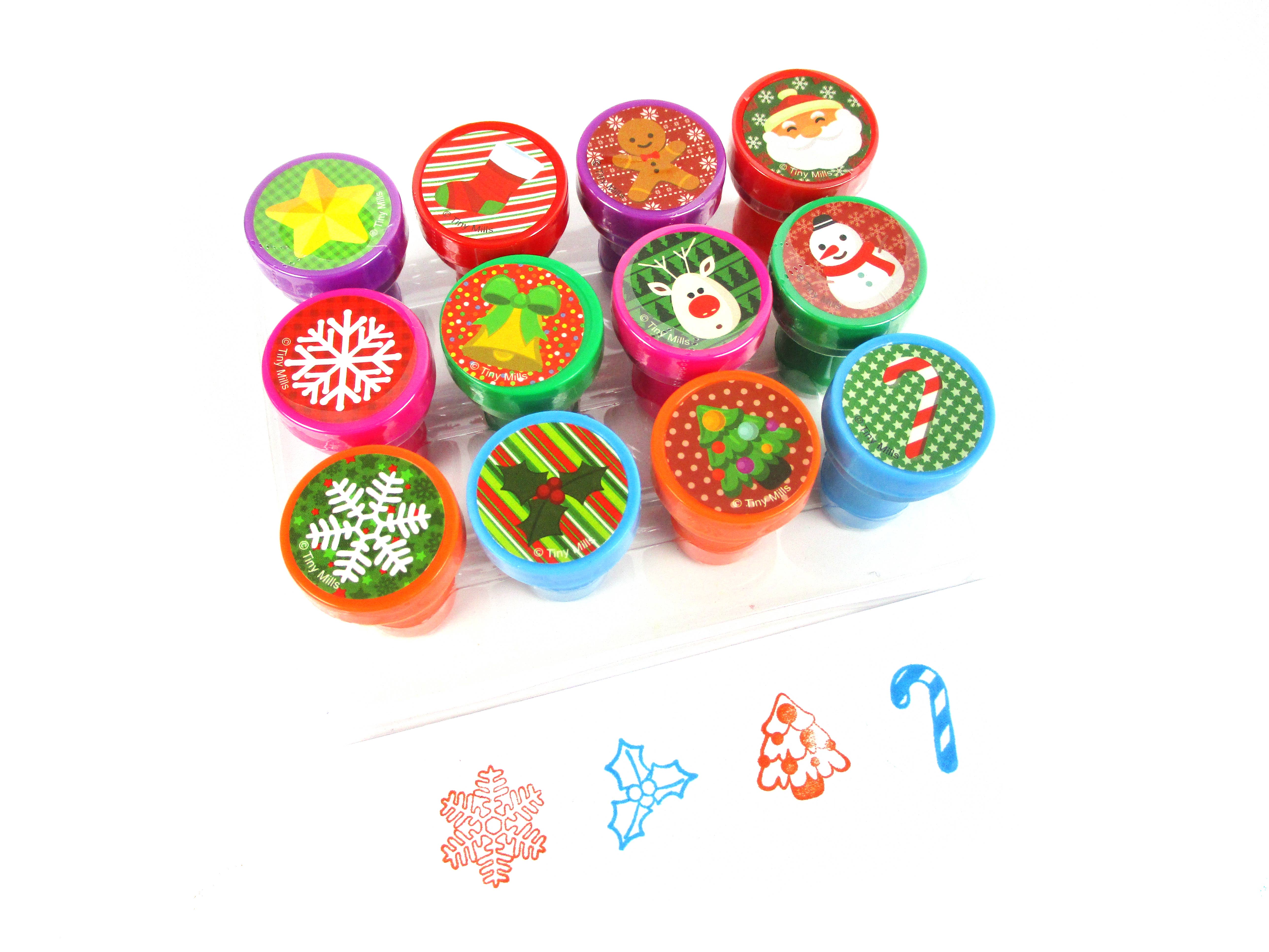 Tiny Mills - Vente Tampon encreur/décoratif – enfant et bébé - Kit de timbres de Noël pour enfants1