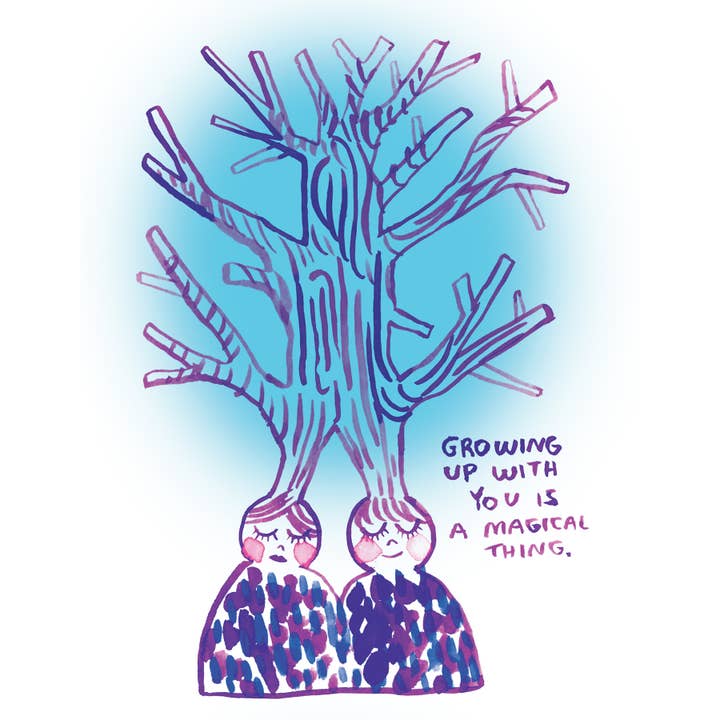 Growing Up With You Is A Magical Thing Greeting Card for wholesale by Lili Todd Art