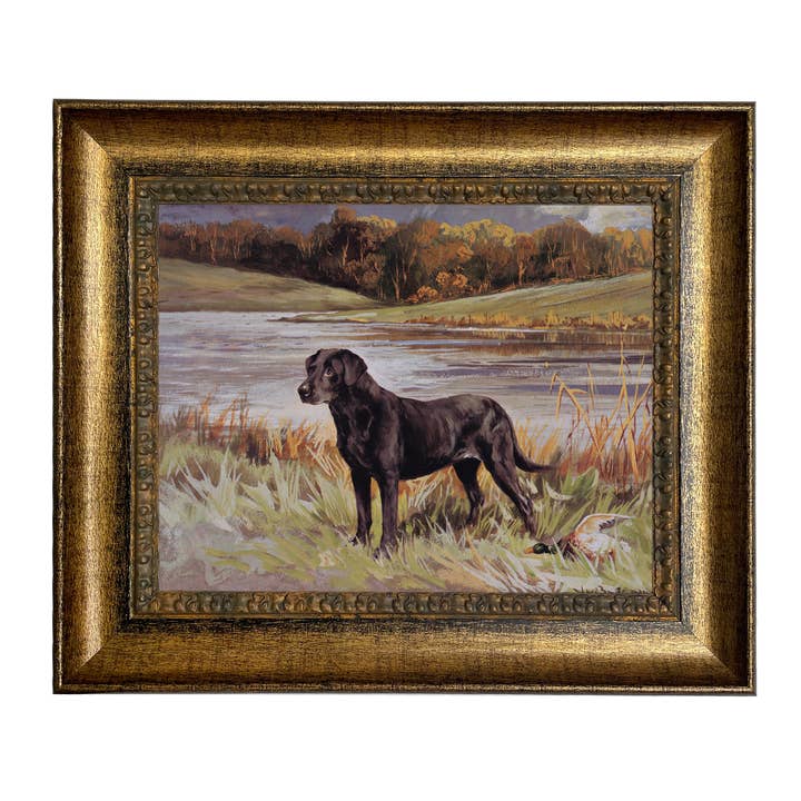 Madison Bay Co. - Historical Home Decor Reproductions - Wholesale Art Print - Labrador Retriever with Duck Framed Painting Print on Canvas64