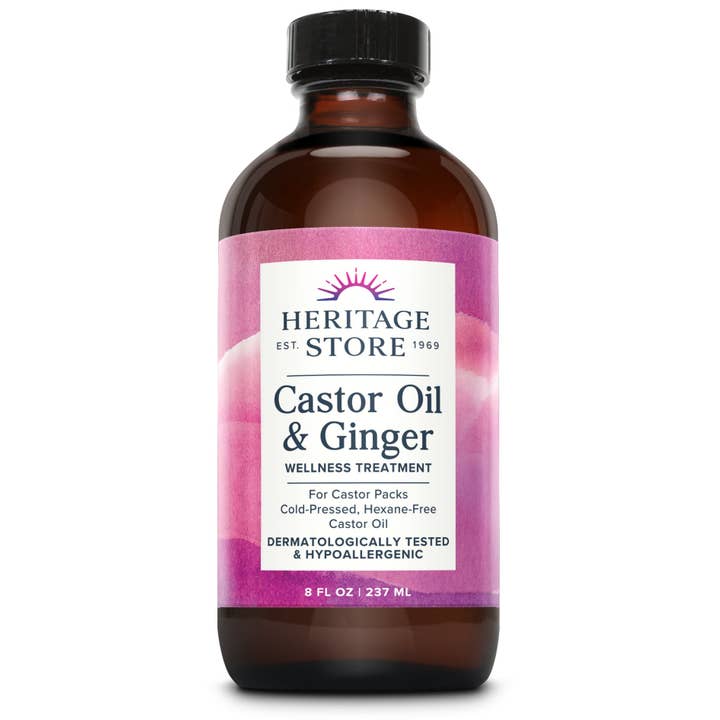 Heritage Store - Wholesale Bath/Body Oil - Castor Oil & Ginger 8 oz