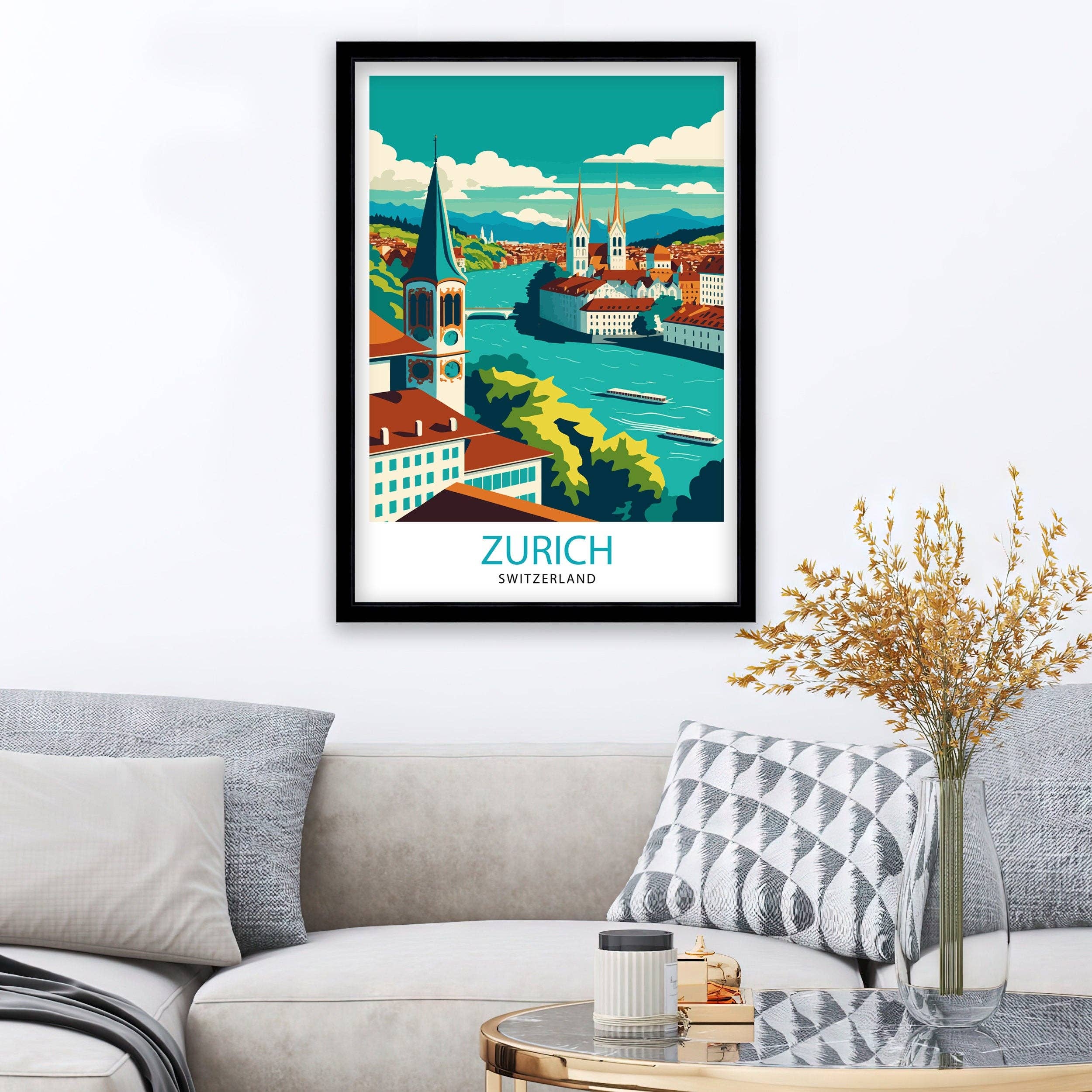 InkNPrintz – wholesale Poster – Zurich Switzerland Travel Poster Zurich4