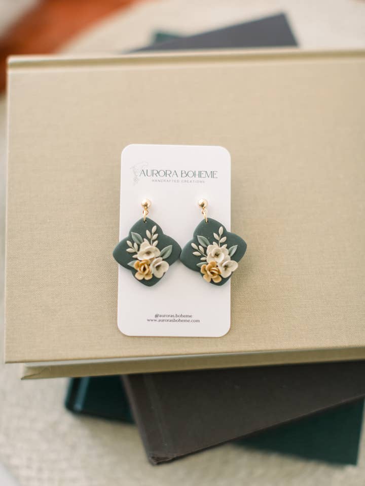 Fiori a forma di diamante verde pendenti per la vendita all'ingrosso da parte di Aurora Boheme