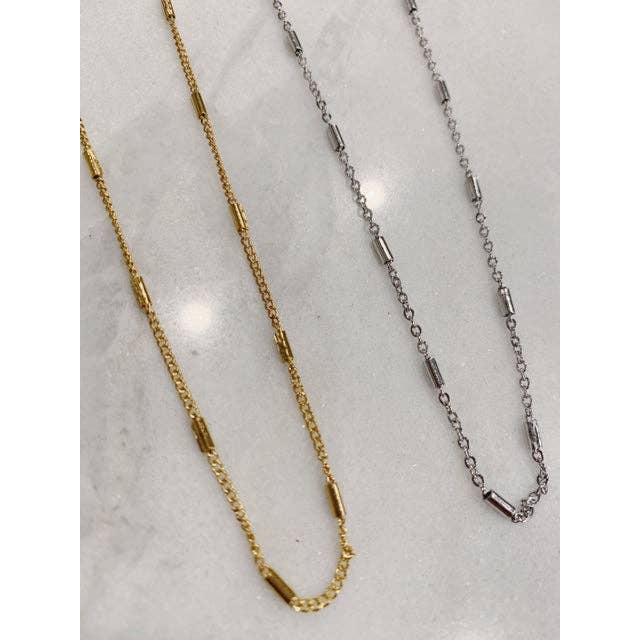 TUBE NECKLACE GOLD-SILVER voor wholesale door ROCKY ROSA