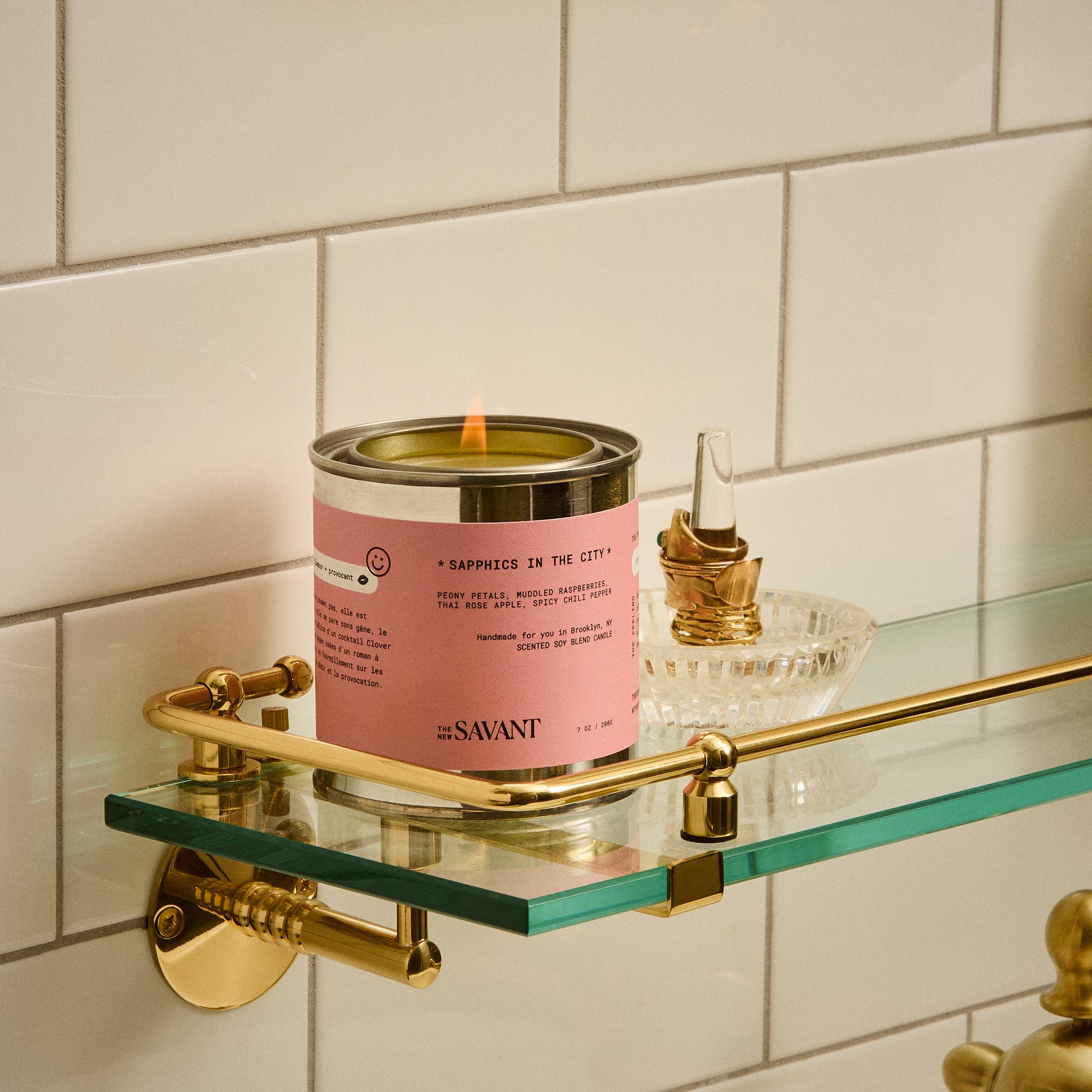 THE NEW SAVANT - Vente Bougie en bocal - Bougie Sapphics in the City - Fruité + Floral Vert6