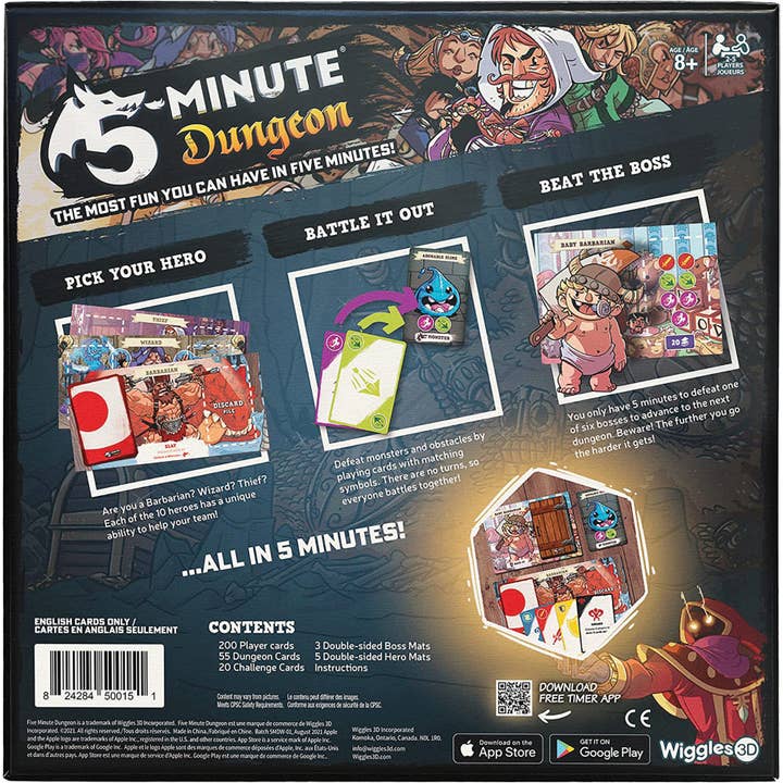 Outset Games and Cobble Hill Puzzles - Wholesale Board Game - 5 Minute Dungeon Game – Fast, Fun, and Full of Chaos! 🤝 ⏰➡️