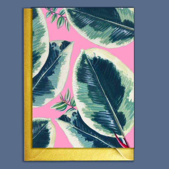Rubber Plant Houseplants Card for wholesale by Rocket 68