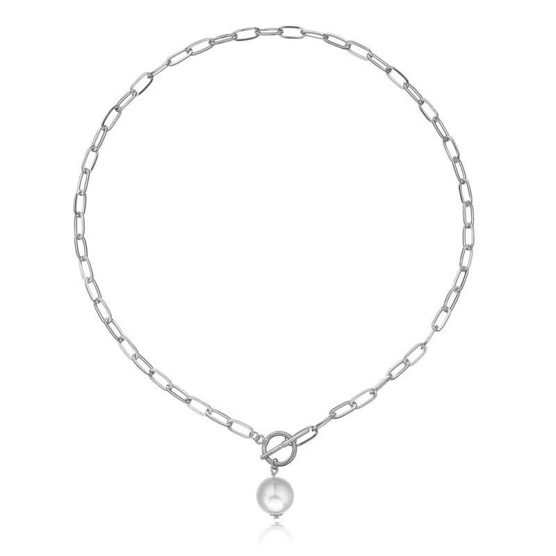 Gemscape UK – wholesale Pendant/charm necklace – Pearl Drop Chain Necklace (Gold & Silver)3